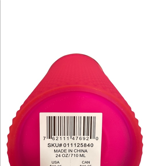 NWT Starbucks Fall 2021 Neon Pink 24oz Studded Cup - Picture 2 of 2